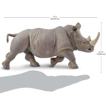 Safari Ltd. White Rhino Figurine - Detailed 12.5" Plastic Model Figure - Fun Educational Toy for Boys, Girls & Kids Ages 1+