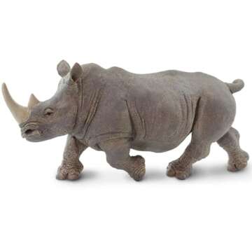 Safari Ltd. White Rhino Figurine - Detailed 12.5" Plastic Model Figure - Fun Educational Toy for Boys, Girls & Kids Ages 1+