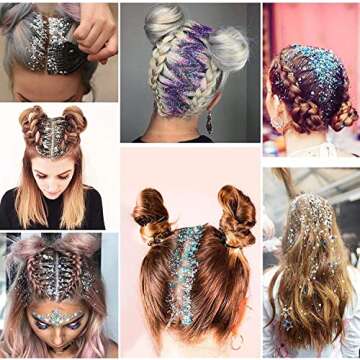 Surepromise 45 Colors Eyeshadow Makeup Nail Art Pigment Glitter Dust Powder Set