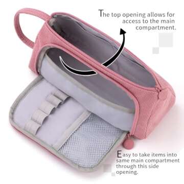 EASTHILL Big Capacity Pencil Case Canvas High Large Storage Pouch Marker Pen Case Simple Stationery ...