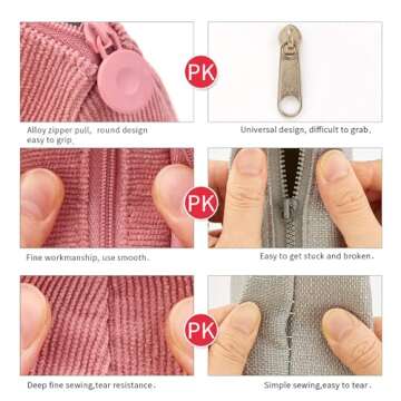 EASTHILL Big Capacity Pencil Case Canvas High Large Storage Pouch Marker Pen Case Simple Stationery Bag School College Office Organizer for Teens Girls Adults Student - Pink