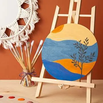 Juvale 10 Pack 8 Inch Unfinished Wood Circles for Crafts, Blank Cutout Slices for Wood Burning, Engraving, Round Wooden Discs for DIY Coasters, Art Projects, 1/10 Inch Thick