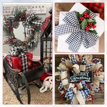 FirstKitchen 2.5" Buffalo Plaid Wired Ribbon
