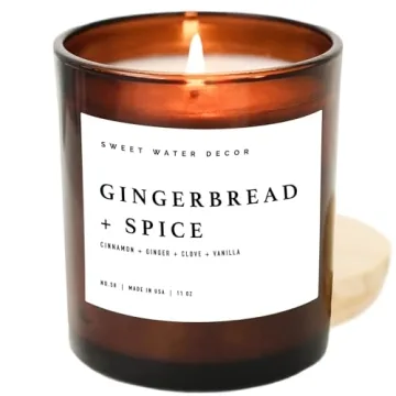 Sweet Water Decor Candles | Scented Soy Wax Candle for Home | 11oz Jar Candle with Wood Lid, 50+ Hou...