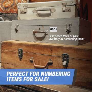 0001-0500 Consecutive Number Labels (1 x 1.5 inch, White - 500 Labels) 0001 to 0500 Number Sequence Stickers for Inventory, Shipping, Distribution OR Manufacturing