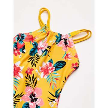 Kanu Surf Girls' Jasmine Beach Sport Halter One Piece Swimsuit, Brooke Mango, 12
