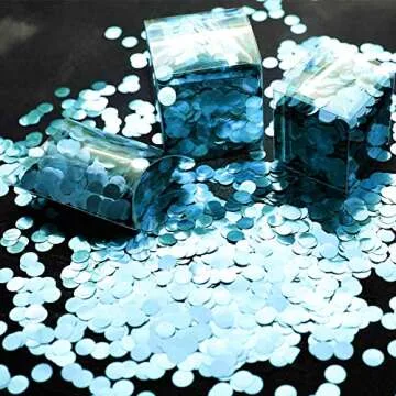 Light Blue Foil Round Confetti for Weddings & Parties