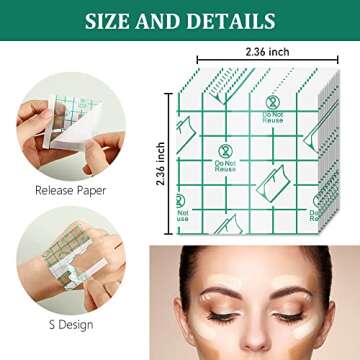 100Pcs Makeup Mixing Palette Single Use Makeup Hand Palette Disposable Adhesive Makeup Mixing Tray Makeup Artist Must Haves Transparent Waterproof Makeup Tape for Women Girls Female Artists Make up(2.8 x 2.8 Inch)