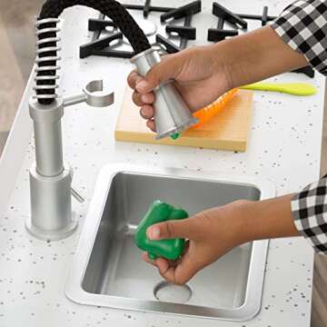 KidKraft Wooden Little Cook's Work Station Play Kitchen with Chopping Board, Gift for Ages 3+