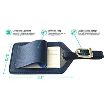 Personalized Monogrammed Navy Leather RFID Passport Wallet and Luggage Tag