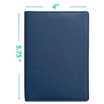 Personalized Monogrammed Navy Leather RFID Passport Wallet and Luggage Tag