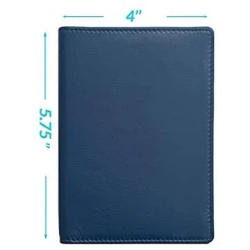 Personalized Monogrammed Navy Leather RFID Passport Wallet and Luggage Tag