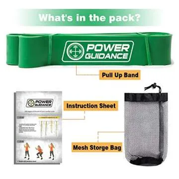 POWER GUIDANCE Pull Up Assist Bands - Stretch Resistance Band - Mobility Band - Powerlifting Bands - by Perfect for Body Stretching, Powerlifting, Resistance Training (Green)