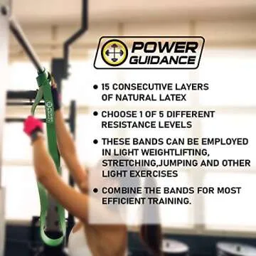 POWER GUIDANCE Pull Up Assist Bands - Stretch Resistance Band - Mobility Band - Powerlifting Bands - by Perfect for Body Stretching, Powerlifting, Resistance Training (Green)