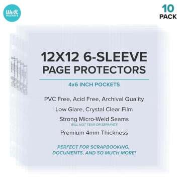 We R Memory Keepers Photo Sleeves-12x12 Transparent, Includes 10 Pages, Non-Glare, Fits Standard Alb...