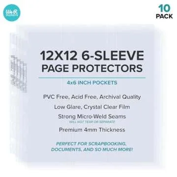 We R Memory Keepers Photo Sleeves-12x12 Transparent, Includes 10 Pages, Non-Glare, Fits Standard Alb...