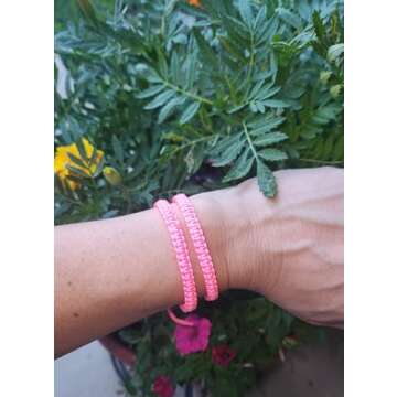 Artisan Handcrafted Boho Friendship Bracelets, Durable Quality String Bracelets, Vibrant Variety 10-Pack Woven Friendship Bracelets, Perfect for Sharing with Friends… (Pink)