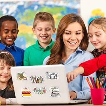 200PCS Bulk Book Stickers, Inspirational Reading Water Bottle Stickers for Kids Teens Students Teachers, Reading Lovers Book Accessories, Bookish Stickers, Vinyl Waterproof Decals