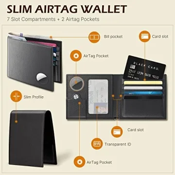 Typecase Men's Slim Leather Wallet with AirTag Holder