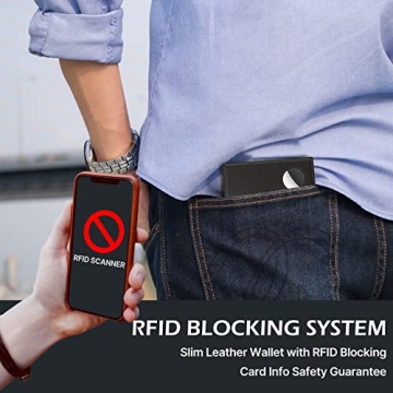 Typecase Men's Slim Leather Wallet with AirTag Holder