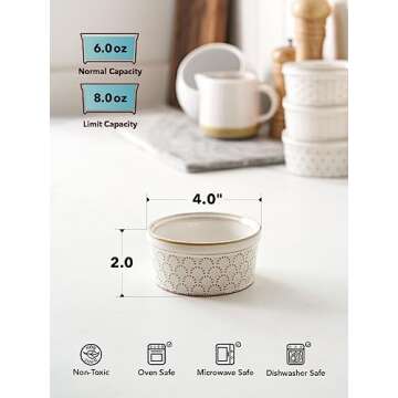 Elegant LE TAUCI Ramekins - Perfect for Baking and Gifts