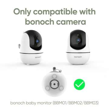 bonoch Baby Monitor Mount Baby Monitor BBM01/ BBM02/ BBM03 Crib Mount Camera Holder Wall Mount Flexible Mount Versatile Twist Mount Without Wall Damage, Baby Camera Stand for Crib Nursery