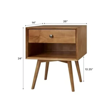 Walker Edison Stylish Mid Century Nightstand for Any Bedroom