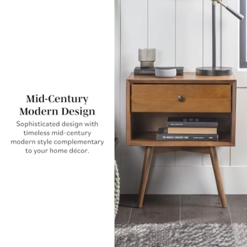 Walker Edison Stylish Mid Century Nightstand for Any Bedroom