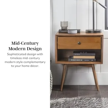 Walker Edison Stylish Mid Century Nightstand for Any Bedroom
