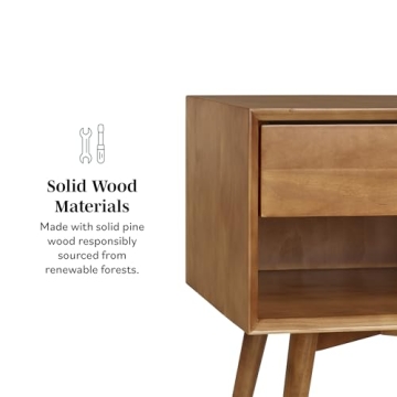 Walker Edison Stylish Mid Century Nightstand for Any Bedroom