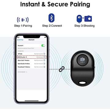 Wireless Camera Remote Control for Photos & Videos - Bluetooth Shutter