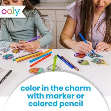Ooly Shrink-Its 28 PC Art Kit for Kids - Easy DIY Charms