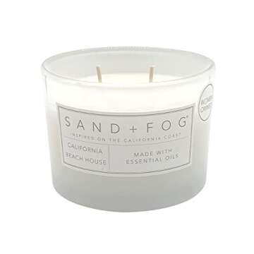 Sand + Fog Scented Candle - California Beach House – Additional Scents and Sizes – 100% Cotton L...
