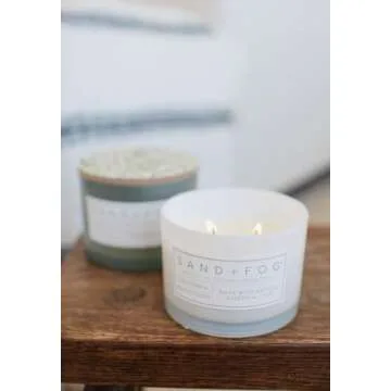 Sand + Fog Scented Candle - California Beach House – Additional Scents and Sizes – 100% Cotton Lead-Free Wick - Luxury Air Freshening Jar Candles - Perfect Home Decor – 12oz