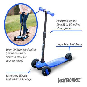 New-Bounce Scooters for Toddlers - 3 Wheel Scooter for Kids with Adjustable Handlebar - The GoScoot ...