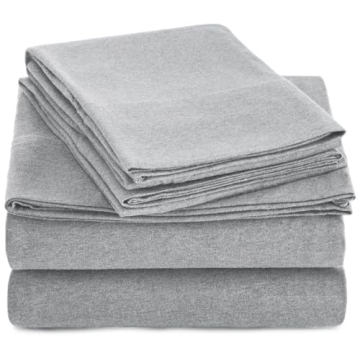 Soft Jersey Cotton Queen Bed Sheet Set - Amazon Basics