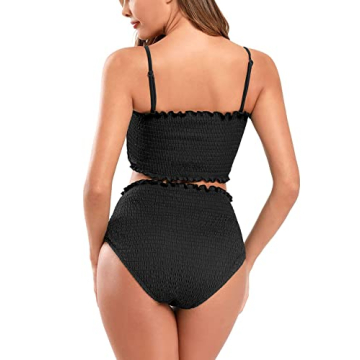 Shekini Shirred Bandeau High Waist Bikini for Women
