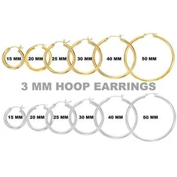 The Diamond Deal Women’s 14k Yellow Gold, 25MMx3.00MM Thickness Classic Polished Round Tube Hoop Earrings.