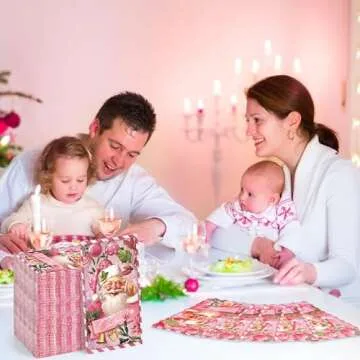 Gueevin 100 Pcs Christmas Paper Napkins Pink Christmas Napkins Christmas Disposable Napkins Santa Claus Napkins Merry Christmas Disposable Hand Towels for Bathroom Xmas Birthday Party Holiday Supplies