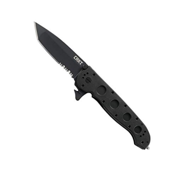 CRKT M16-14ZLEK EDC Folding Pocket Knife: Law Enforcement Everyday Carry, Black Serrated Blade, Tant...
