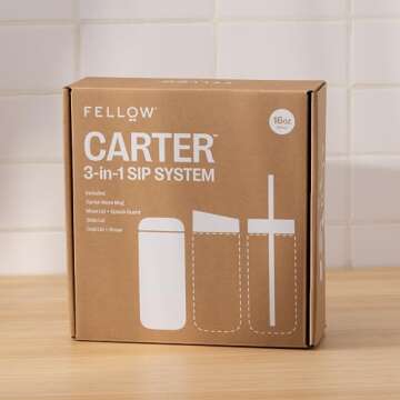 Fellow 16 oz Carter Travel Mug Bundle with 3 Lids