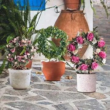 Legigo Black Metal Plant Trellis for Climbing Plants- Iron Trellis Plant Vine Stem Support Wire, Plants Climbing Holder Rack with 10 Plant Twist Tie for Potted Plants Flowers Indoor (4 Circle)