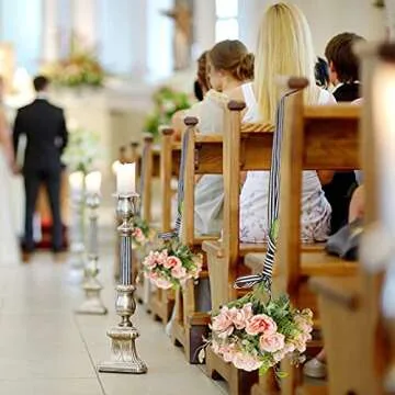 Luinabio 50 Yard Grosgrain Stripe Ribbon Plaid Ribbon Polyester Fabric for Halloween Christmas Wedding DIY Crafts Gifts Wrapping Bouquets Cake Decoration(5/8 Inch Wide,Black White Stripe)