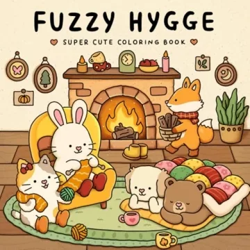 Fuzzy Hygge: Cute and Cozy Coloring Book for Adults & Teens Featuring Adorable Animals Characters fo...