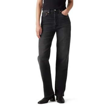 Levi's Women's Ribcage Straight Full Length Jeans – Super High Rise, Say No Go, Size 27
