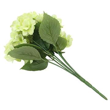 Duovlo Artificial Silk Hydrangea Flower with 6 Heads Flower Bunch Bouquet Home Wedding Garden Floral Decor (Green)