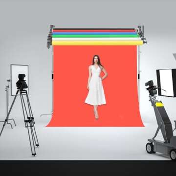 Fotoconic 6 Roller Motorized Electric Wall Ceiling Mount Background Support System with Remote