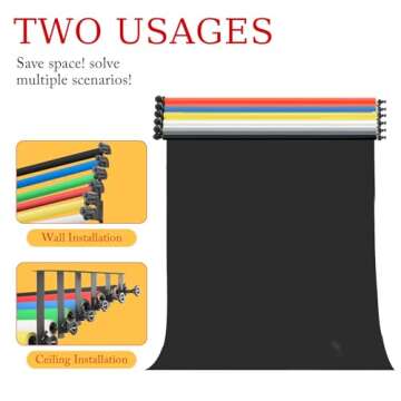 Fotoconic 6 Roller Motorized Electric Wall Ceiling Mount Background Support System with Remote