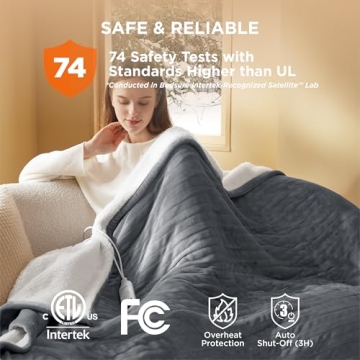 Bedsure Heated Blanket Electric Throw - Comfort & Safety Combined