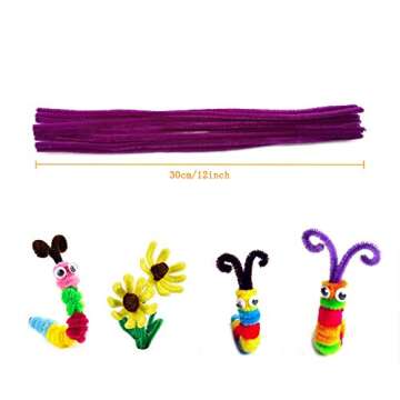450 Pcs Pipe Cleaners Set 30 Colors Chenille Stems 6 mm x 12 inch,Including 50 Pcs 4 Size Pom Poms,100 Pcs 4 Size Wiggle Eyes for DIY Art Craft